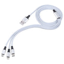 2A 1.2m 3 in 1 USB to 8 Pin & USB-C / Type-C & Micro USB Nylon Weave Charging Cable, For iPhone / iPad / Galaxy / Huawei / Xiaomi / LG / HTC / Meizu and Other Smart Phones(Silver)