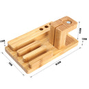 YM-UD06-1 3 in1 Bamboo Wood Charging Dock Docking Station Holder