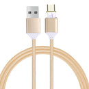 1M Woven Style 2.4A Micro USB to USB Data Sync Charging Cable Intelligent Metal Magnetism Cable, For Samsung, HTC, Sony, Huawei, Xiaomi, Meizu and other Android Devices(Gold)