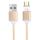 1M Woven Style 2.4A Micro USB to USB Data Sync Charging Cable Intelligent Metal Magnetism Cable, For Samsung, HTC, Sony, Huawei, Xiaomi, Meizu and other Android Devices(Gold)