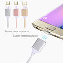 1M Woven Style 2.4A Micro USB to USB Data Sync Charging Cable Intelligent Metal Magnetism Cable, For Samsung, HTC, Sony, Huawei, Xiaomi, Meizu and other Android Devices(Gold)