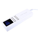 YC-CDA23 8 USB Ports 8A Travel Charger with LCD Screen and Wireless Charger, US Plug