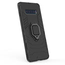PC + TPU Shockproof Protective Case for Samsung Galaxy S10 Plus, with Magnetic Ring Holder(Black)