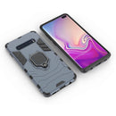 PC + TPU Shockproof Protective Case for Samsung Galaxy S10 Plus, with Magnetic Ring Holder(Navy Blue)