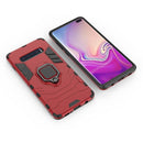 PC + TPU Shockproof Protective Case for Samsung Galaxy S10 Plus, with Magnetic Ring Holder(Red)