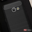 For Smasung Galaxy A3 A320 (2017) Brushed Carbon Fiber Texture Shockproof TPU Protective Case(Black)