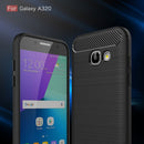 For Smasung Galaxy A3 A320 (2017) Brushed Carbon Fiber Texture Shockproof TPU Protective Case(Black)