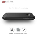 For Smasung Galaxy A3 A320 (2017) Brushed Carbon Fiber Texture Shockproof TPU Protective Case(Black)