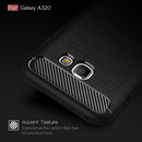For Smasung Galaxy A3 A320 (2017) Brushed Carbon Fiber Texture Shockproof TPU Protective Case(Black)