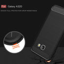 For Smasung Galaxy A3 A320 (2017) Brushed Carbon Fiber Texture Shockproof TPU Protective Case(Black)