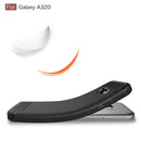 For Smasung Galaxy A3 A320 (2017) Brushed Carbon Fiber Texture Shockproof TPU Protective Case(Black)