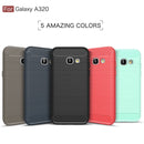 For Smasung Galaxy A3 A320 (2017) Brushed Carbon Fiber Texture Shockproof TPU Protective Case(Black)