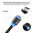 TOPK 1m 2.4A Max USB to USB-C / Type-C Nylon Braided Magnetic Charging Cable with LED Indicator(Black)