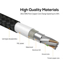 TOPK 1m 2.4A Max USB to USB-C / Type-C Nylon Braided Magnetic Charging Cable with LED Indicator(Black)