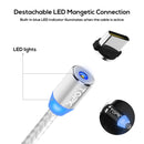 TOPK 1m 2.4A Max USB to USB-C / Type-C Nylon Braided Magnetic Charging Cable with LED Indicator(Silver)