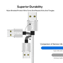 TOPK 1m 2.4A Max USB to USB-C / Type-C Nylon Braided Magnetic Charging Cable with LED Indicator(Silver)