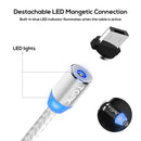 TOPK 1m 2.4A Max USB to Micro USB Nylon Braided Magnetic Charging Cable with LED Indicator(Silver)