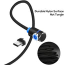 TOPK 1m 2.4A Max USB to Micro USB 90 Degree Elbow Magnetic Charging Cable with LED Indicator(Black)
