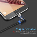 TOPK 1m 2.4A Max USB to Micro USB 90 Degree Elbow Magnetic Charging Cable with LED Indicator(Black)
