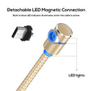 TOPK 1m 2.4A Max USB to Micro USB 90 Degree Elbow Magnetic Charging Cable with LED Indicator(Gold)