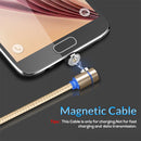 TOPK 1m 2.4A Max USB to Micro USB 90 Degree Elbow Magnetic Charging Cable with LED Indicator(Gold)