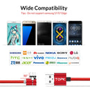 TOPK 1m 2.4A Max USB to Micro USB 90 Degree Elbow Magnetic Charging Cable with LED Indicator(Red)