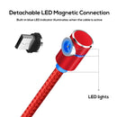 TOPK 1m 2.4A Max USB to Micro USB 90 Degree Elbow Magnetic Charging Cable with LED Indicator(Red)