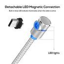TOPK 1m 2.4A Max USB to Micro USB 90 Degree Elbow Magnetic Charging Cable with LED Indicator(Silver)