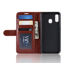 R64 Texture Single Fold Horizontal Flip Leather Case for Galaxy A20e, with Holder & Card Slots & Wallet (Brown)