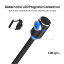 TOPK 1m 2.4A Max USB to USB-C / Type-C 90 Degree Elbow Magnetic Charging Cable with LED Indicator(Black)
