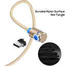 TOPK 1m 2.4A Max USB to USB-C / Type-C 90 Degree Elbow Magnetic Charging Cable with LED Indicator(Gold)