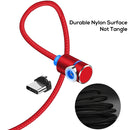 TOPK 1m 2.4A Max USB to USB-C / Type-C 90 Degree Elbow Magnetic Charging Cable with LED Indicator(Red)