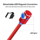 TOPK 1m 2.4A Max USB to USB-C / Type-C 90 Degree Elbow Magnetic Charging Cable with LED Indicator(Red)