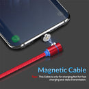 TOPK 1m 2.4A Max USB to USB-C / Type-C 90 Degree Elbow Magnetic Charging Cable with LED Indicator(Red)
