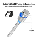 TOPK 1m 2.4A Max USB to USB-C / Type-C 90 Degree Elbow Magnetic Charging Cable with LED Indicator(Silver)
