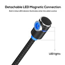 TOPK 1m 2.4A Max USB to 90 Degree Elbow Magnetic Charging Cable with LED Indicator, No Plug(Black)