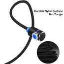 TOPK 1m 2.4A Max USB to 90 Degree Elbow Magnetic Charging Cable with LED Indicator, No Plug(Black)