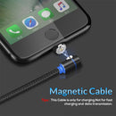 TOPK 1m 2.4A Max USB to 90 Degree Elbow Magnetic Charging Cable with LED Indicator, No Plug(Black)