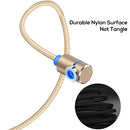 TOPK 1m 2.4A Max USB to 90 Degree Elbow Magnetic Charging Cable with LED Indicator, No Plug(Gold)