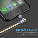 TOPK 1m 2.4A Max USB to 90 Degree Elbow Magnetic Charging Cable with LED Indicator, No Plug(Gold)