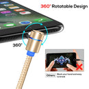 TOPK 1m 2.4A Max USB to 90 Degree Elbow Magnetic Charging Cable with LED Indicator, No Plug(Gold)