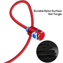 TOPK 1m 2.4A Max USB to 90 Degree Elbow Magnetic Charging Cable with LED Indicator, No Plug(Red)