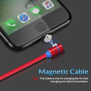 TOPK 1m 2.4A Max USB to 90 Degree Elbow Magnetic Charging Cable with LED Indicator, No Plug(Red)