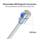 TOPK 1m 2.4A Max USB to 90 Degree Elbow Magnetic Charging Cable with LED Indicator, No Plug(Silver)