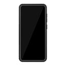 Shockproof PC + TPU Tire Pattern Case for Galaxy A70, with Holder (Black)