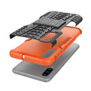 Shockproof PC + TPU Tire Pattern Case for Galaxy A70, with Holder (Orange)
