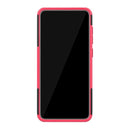 Shockproof PC + TPU Tire Pattern Case for Galaxy A70, with Holder (Pink)