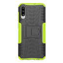Shockproof PC + TPU Tire Pattern Case for Galaxy A70, with Holder (Green)