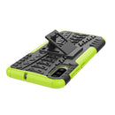 Shockproof PC + TPU Tire Pattern Case for Galaxy A70, with Holder (Green)