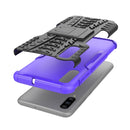 Shockproof PC + TPU Tire Pattern Case for Galaxy A70, with Holder (Purple)